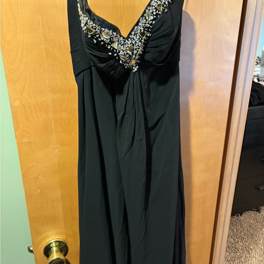 Alyce Paris Black Dress with Silver Embellishments